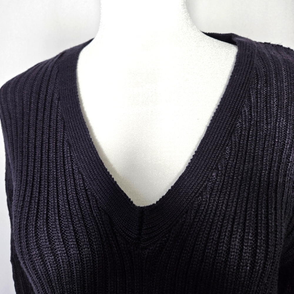 Eliza J Navy Blue Cable Knit Fit & Flare Sweater Dress Size L - Picture 3 of 10